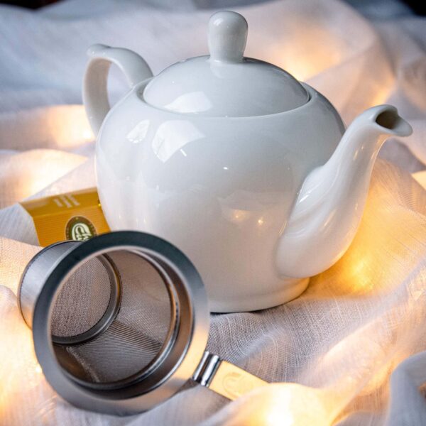 Bule branco com infusor em inox 350 ml